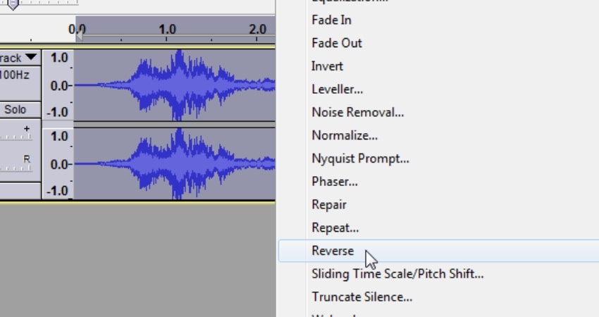 Audacity Reverse Audio - Track Played Backwards