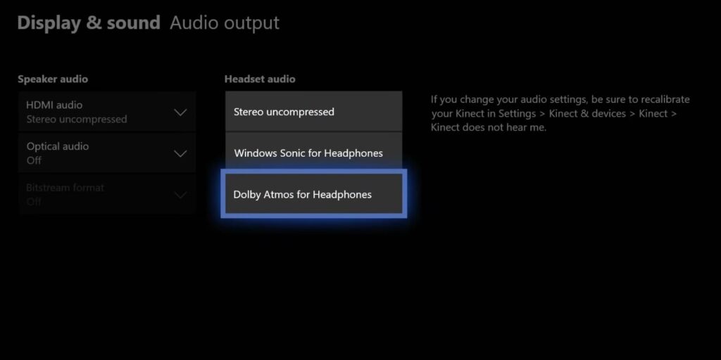 Enable Dolby Atmos for Headphones on Xbox One 